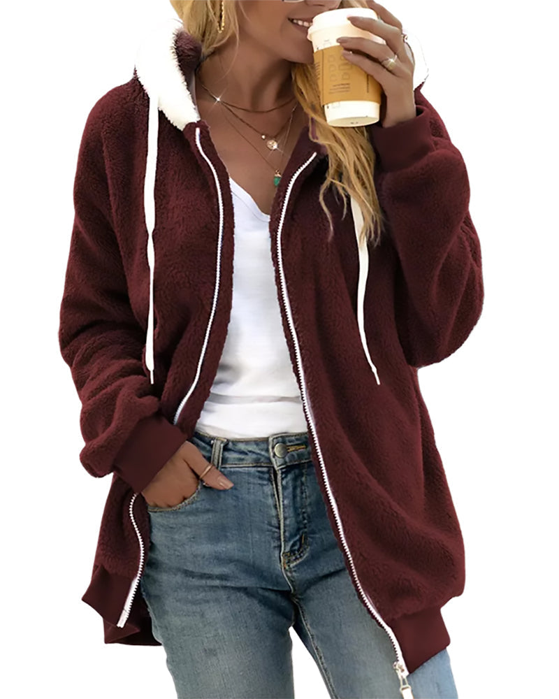 Lauren | Elegant Zip-Front Hooded Sweater