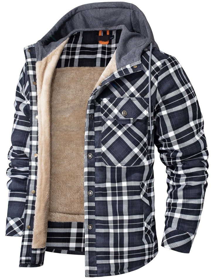 Caleb | Rugged Hooded Plaid Jacket