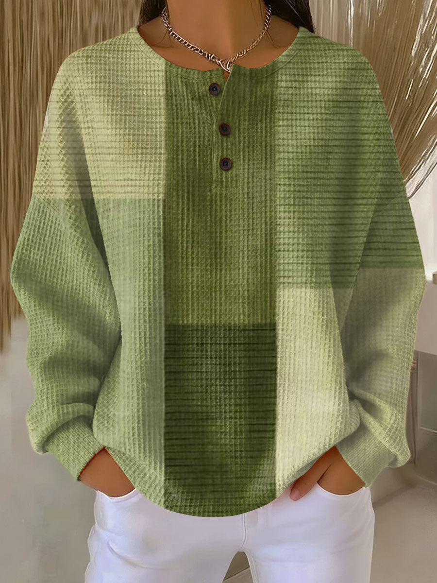Harper | Soft Textured Button-Neck Sweater