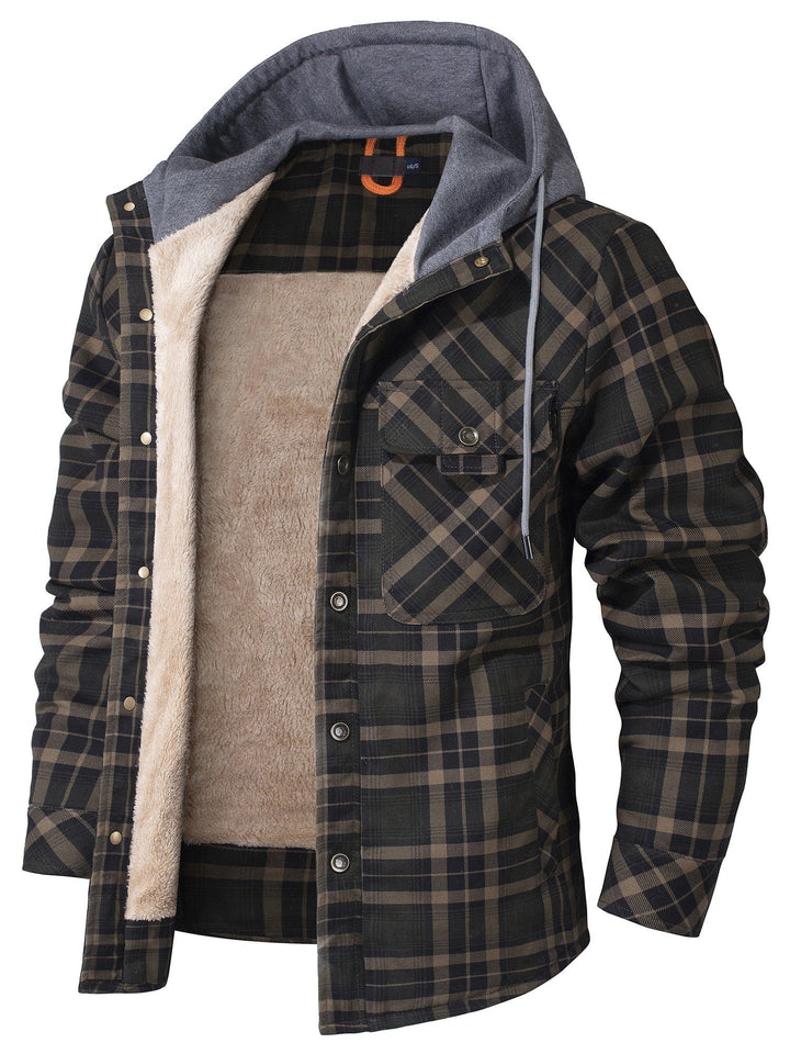 Caleb | Rugged Hooded Plaid Jacket