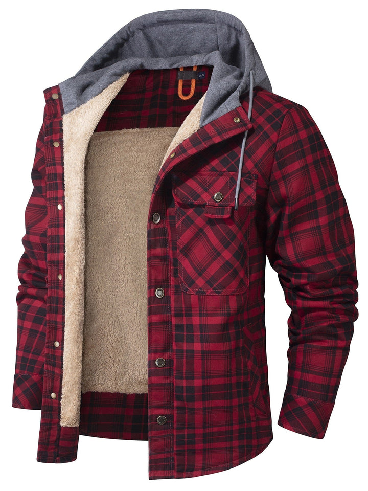Caleb | Rugged Hooded Plaid Jacket