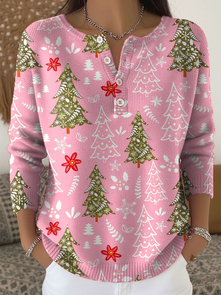 Tessa | Festive Button-Neck Christmas Jumper