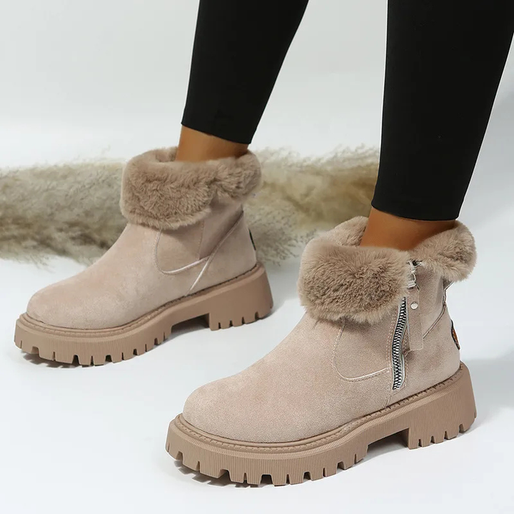 Elena | Elegant Zip-Detail Winter Ankle Boots