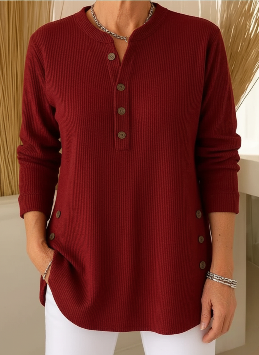 Brenda | Elegant Button-Detail Winter Sweater