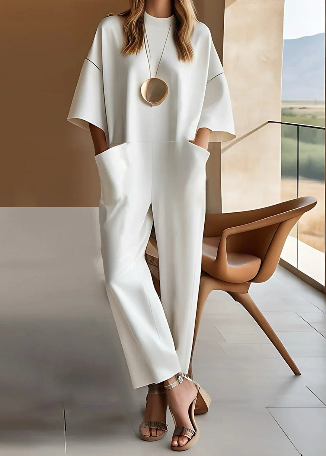 Carolyn | Elegant Short-Sleeve Jumpsuit