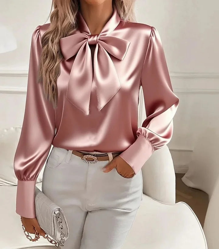 Serena | Elegant Bow-Neck Blouse
