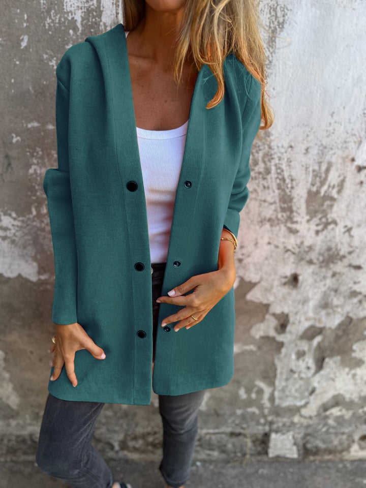 Clara | Soft Hooded Button Jacket