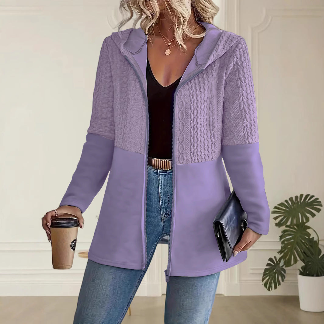 Lena | Refined Zip-Front Hooded Cardigan