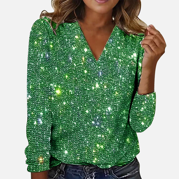 Elara | Elegant V-Neck Diamond Blouse