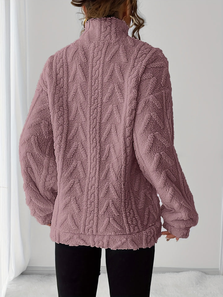 Lauren | Elegant Textured Zip Sweater