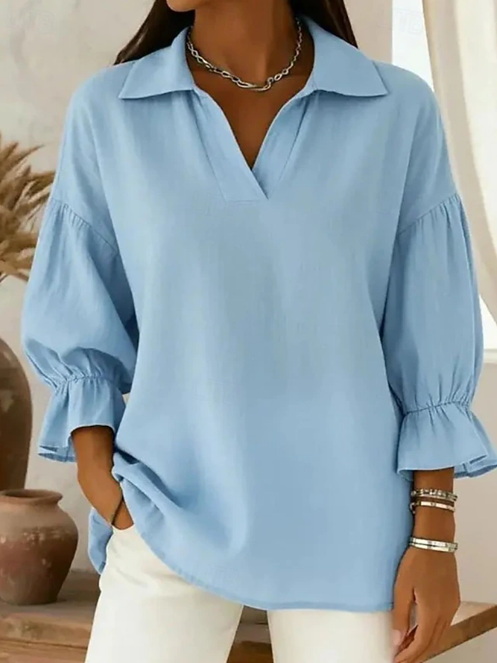 Elena | Relaxed Collared Silhouette Blouse