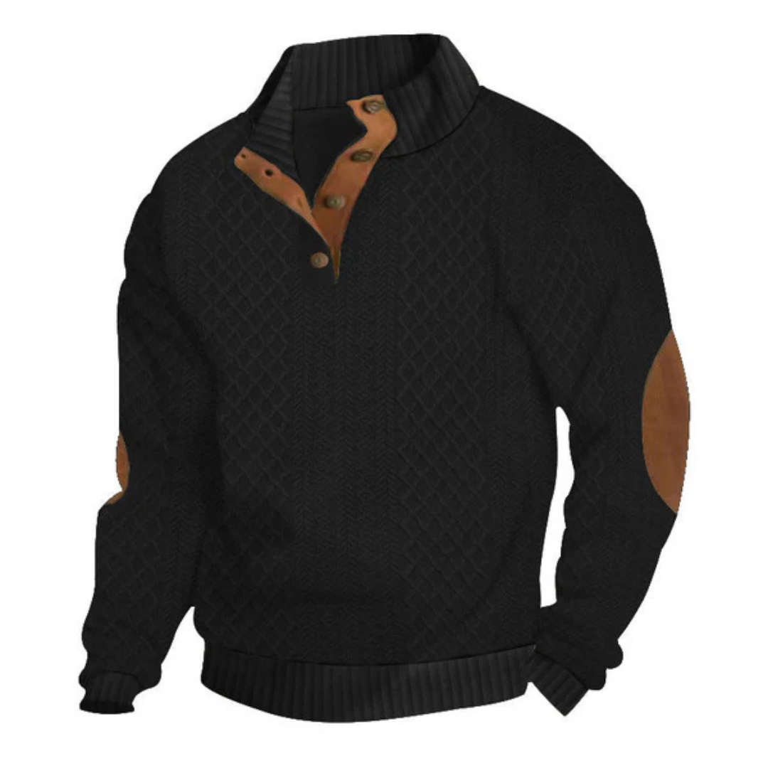 Calvin | Refined Button-Neck Textured Sweater