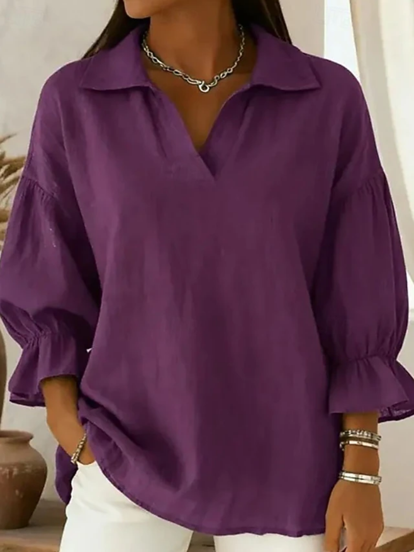 Elena | Relaxed Collared Silhouette Blouse