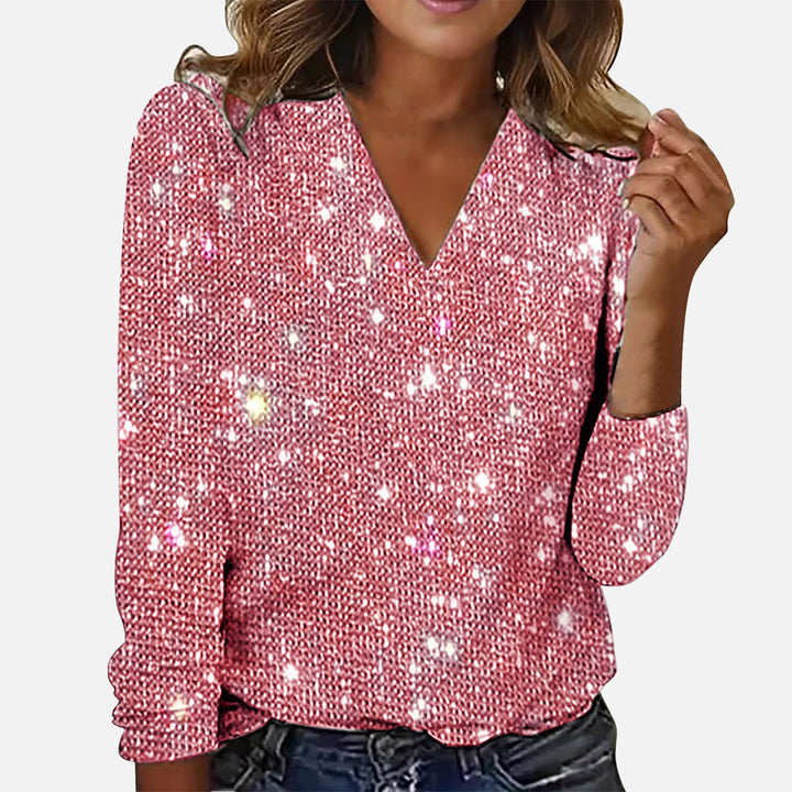 Elara | Elegant V-Neck Diamond Blouse