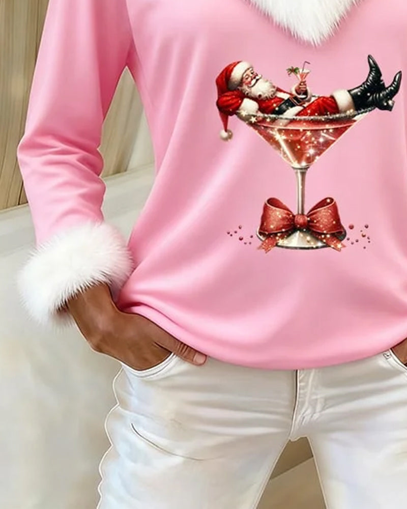 Ember | Festive Trim V-Neck Holiday Top
