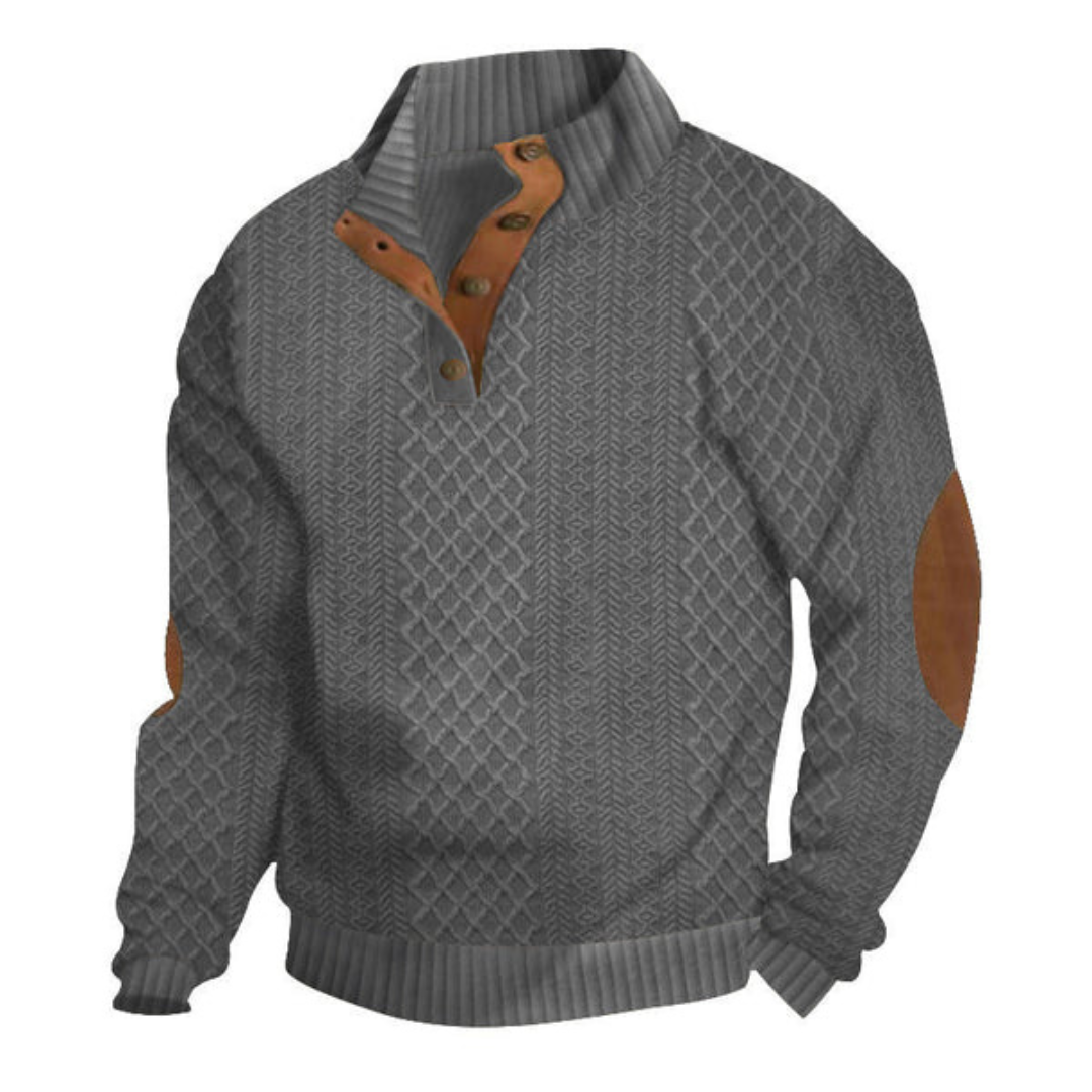 Calvin | Refined Button-Neck Textured Sweater