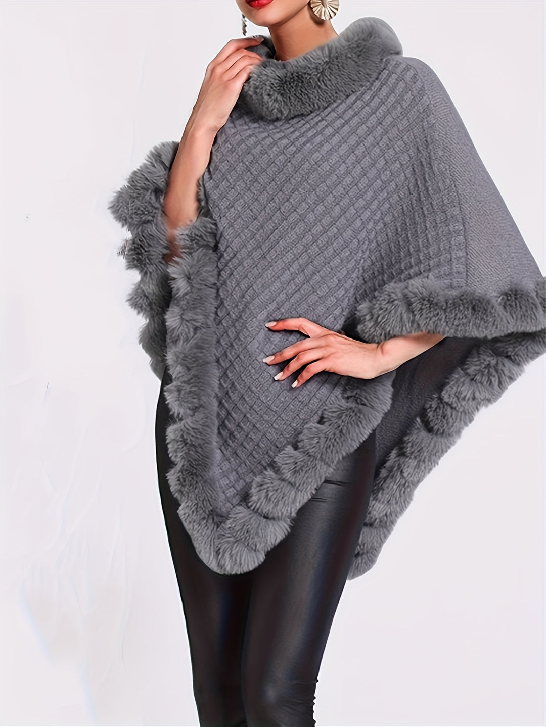 Rowena | Elegant Textured Cape Coat