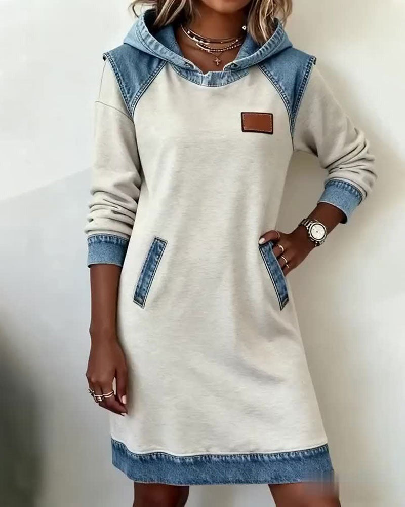 Hailey | Hooded Denim-Style Dress