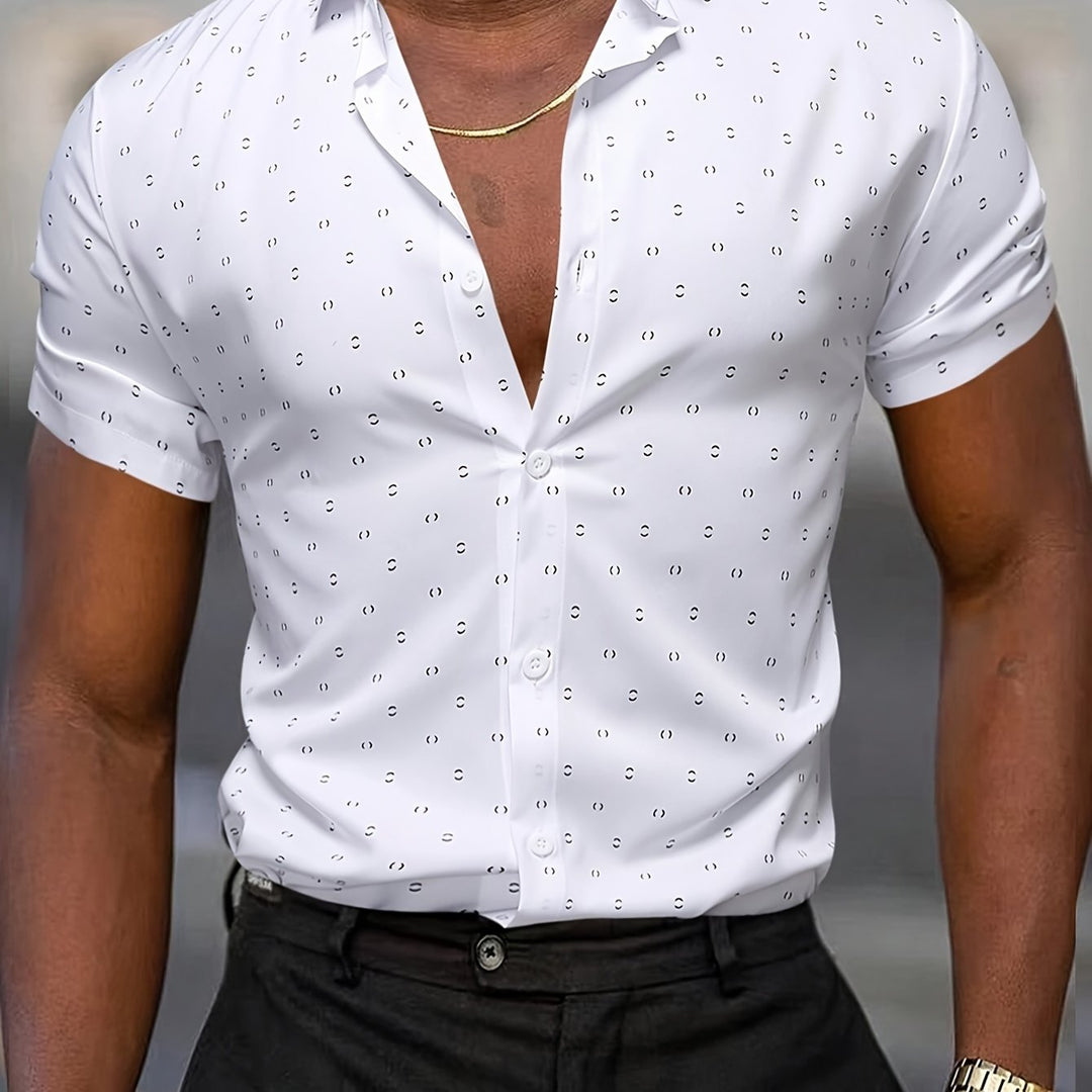 Elias | Modern Printed Short-Sleeve Button Shirt