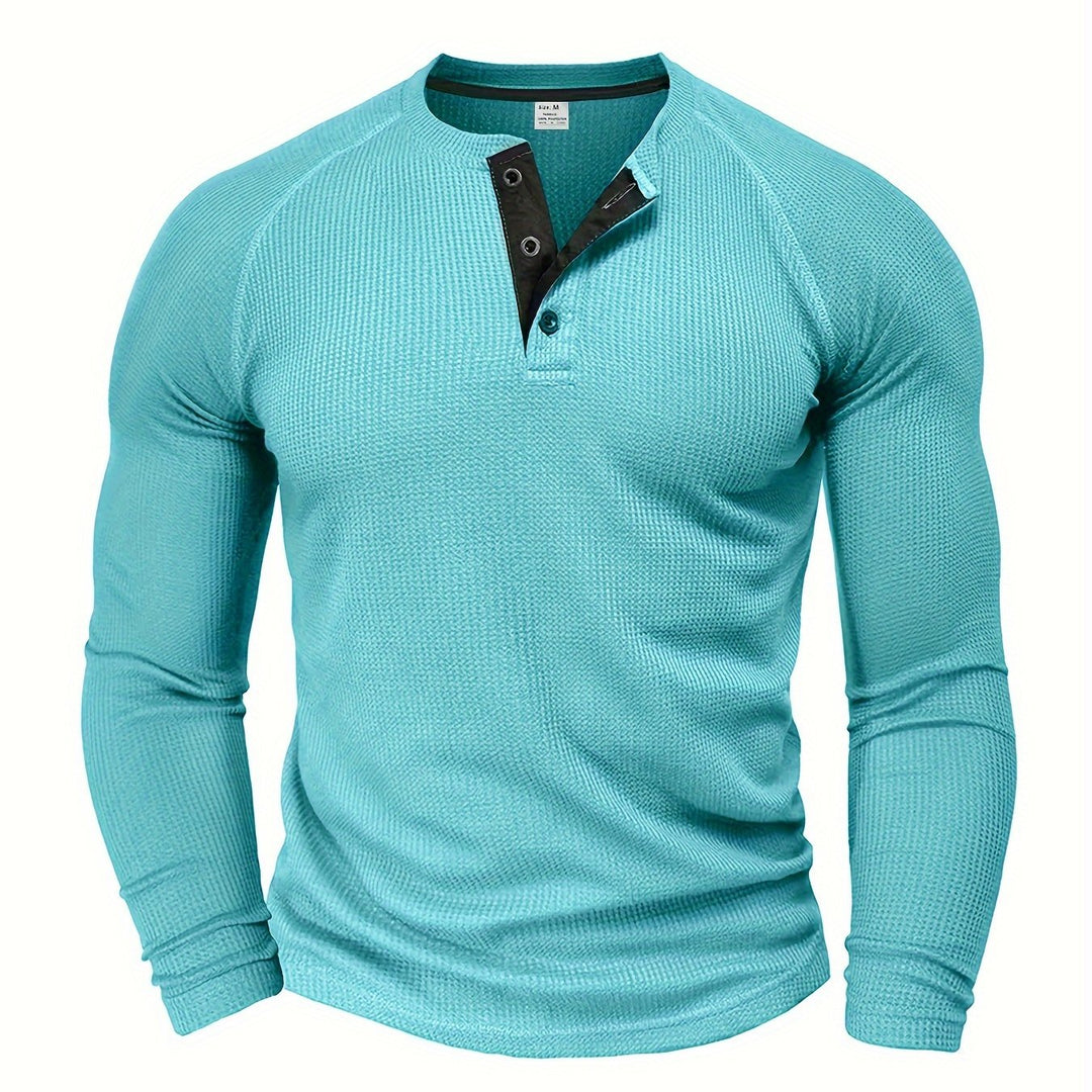Connor | Classic Button-Neck Long Sleeve Tee