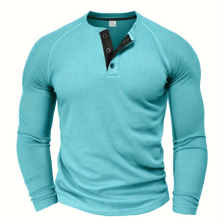 Connor | Classic Button-Neck Long Sleeve Tee