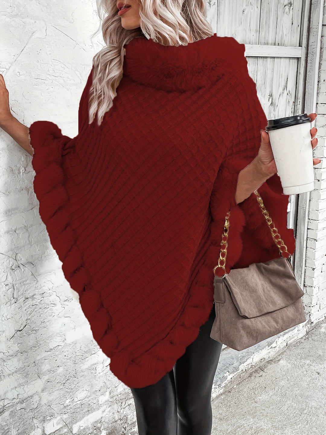 Rowena | Elegant Textured Cape Coat