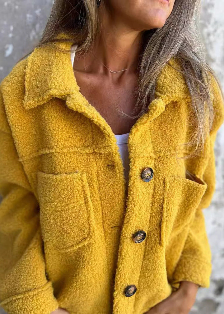 Ella | Soft Button-Up Fleece Jacket
