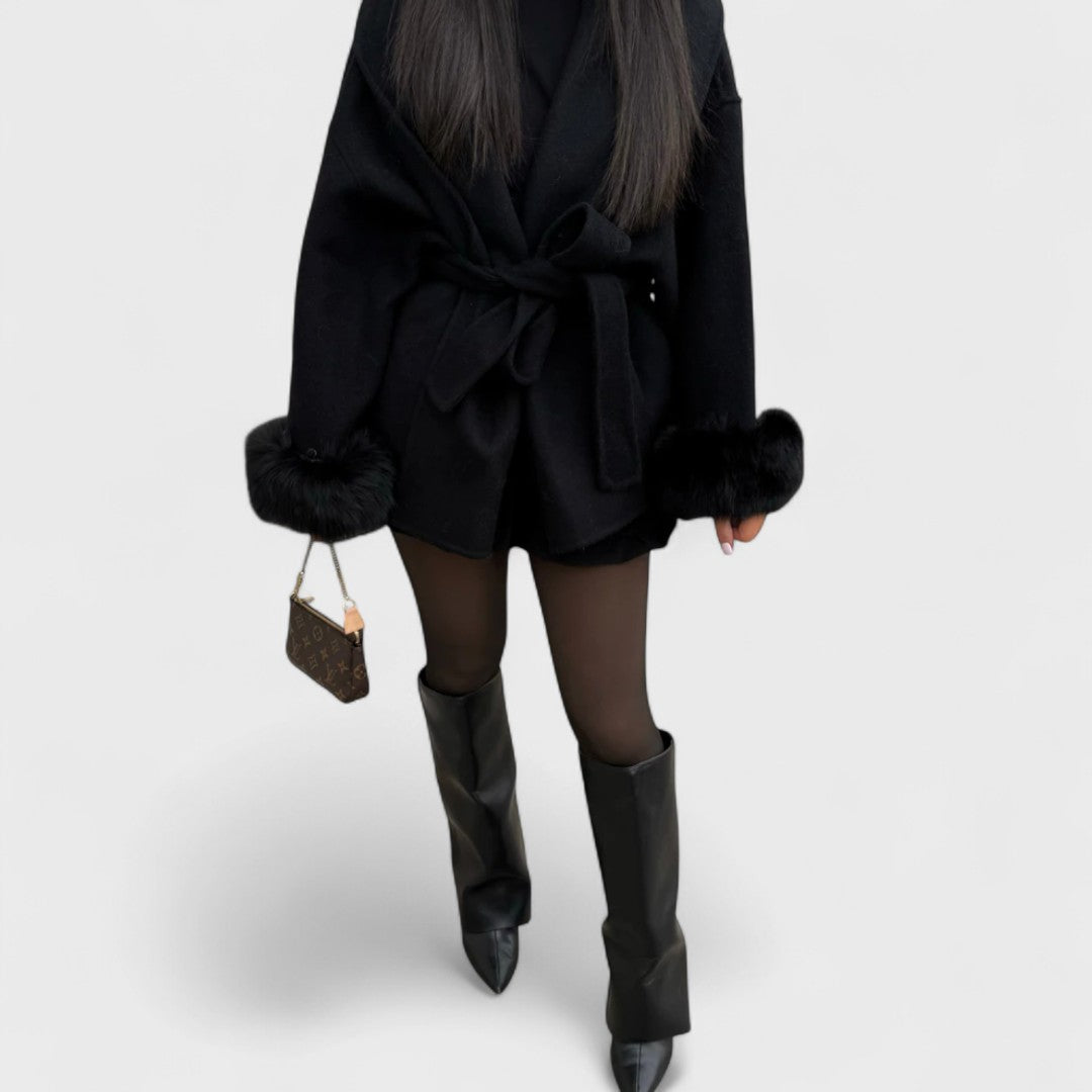 Isabelle | Luxury Warm Coat with Fur Details
