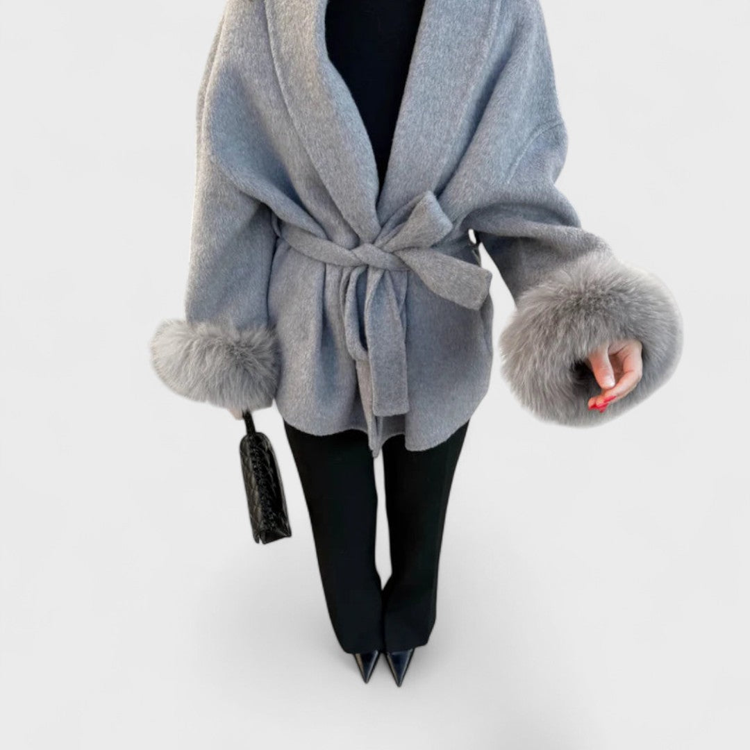 Isabelle | Luxury Warm Coat with Fur Details