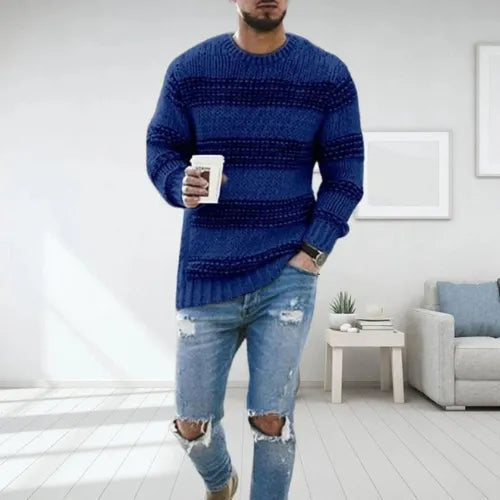 Landon | Textured Striped Classic Sweater