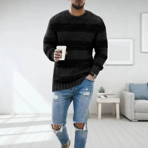 Landon | Textured Striped Classic Sweater