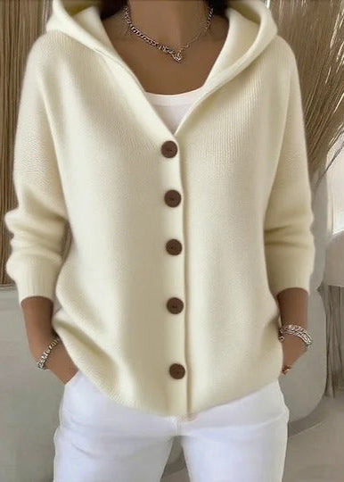 Jessica | Cozy Button-Up Hooded Cardigan