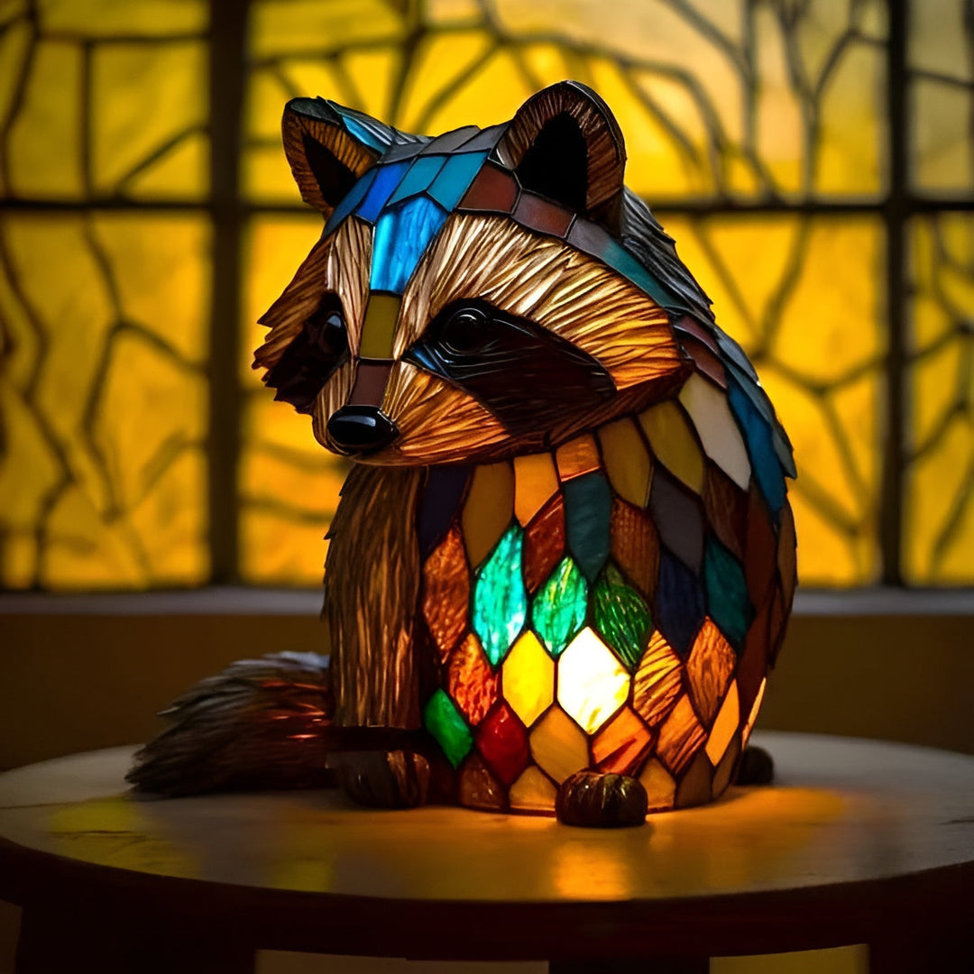 Riley | Cozy Color Raccoon Lamp