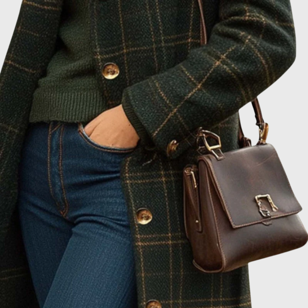 Stephanie | Timeless Checkered Elegance Coat