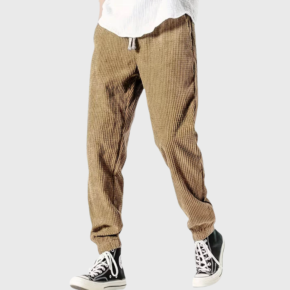 Elliot | Textured Drawstring Straight-Leg Pants