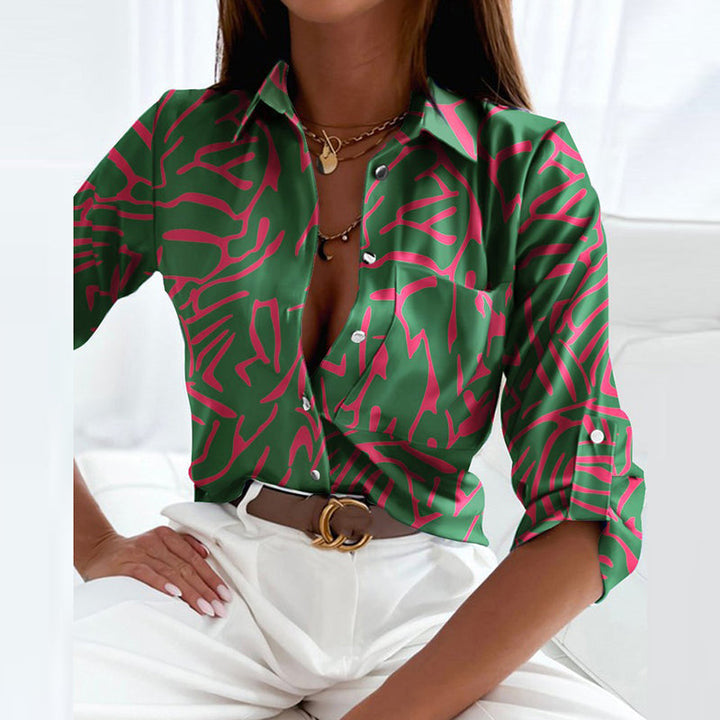 Marina | Refined Collared Pattern Blouse