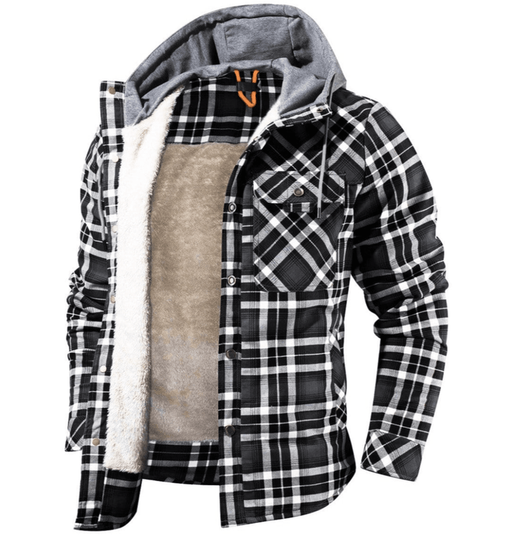Caleb | Rugged Hooded Plaid Jacket