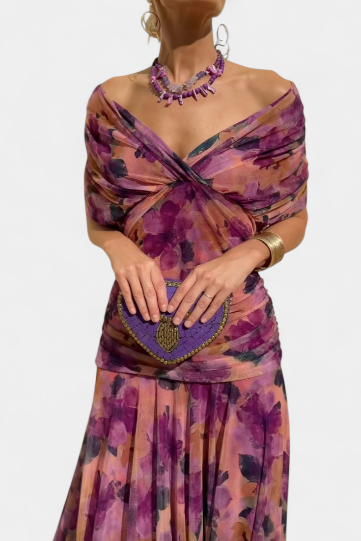 Alondra | Elegant Floral V-Neck Flow Dress