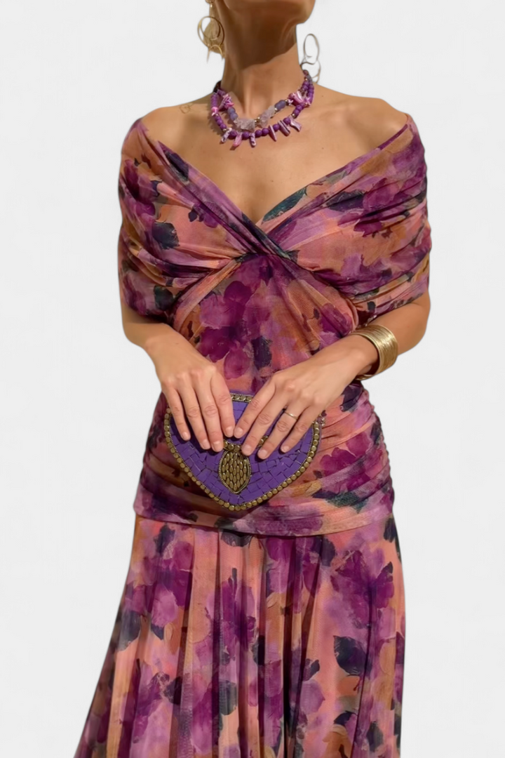 Alondra | Elegant Floral V-Neck Flow Dress