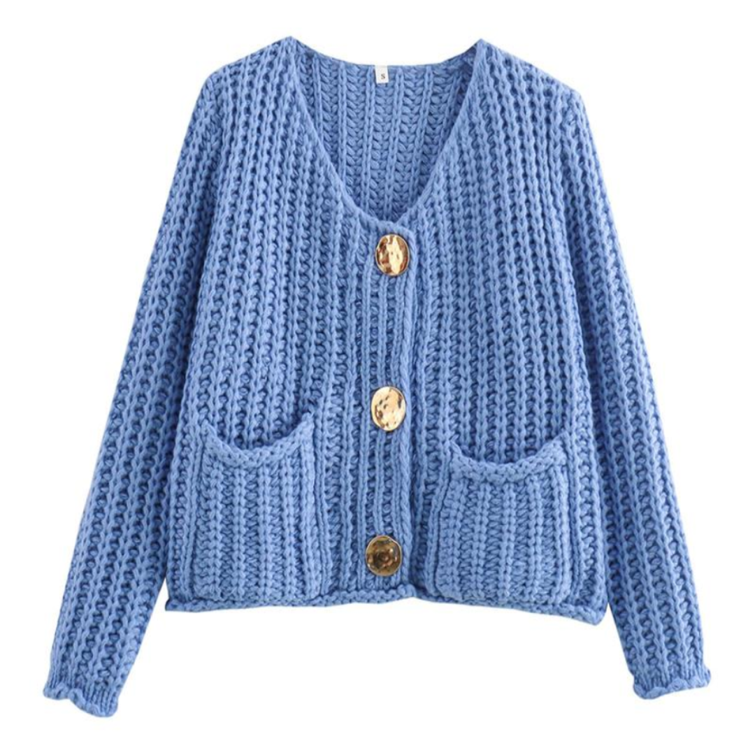 Laura | Cropped Knitted Long Sleeve Cardigan