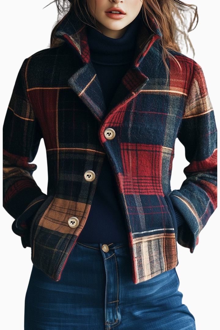 Lisa | Elegant Plaid Pattern Jacket