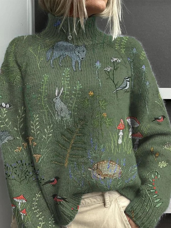 Megan | Cozy Patterned Turtleneck Sweater
