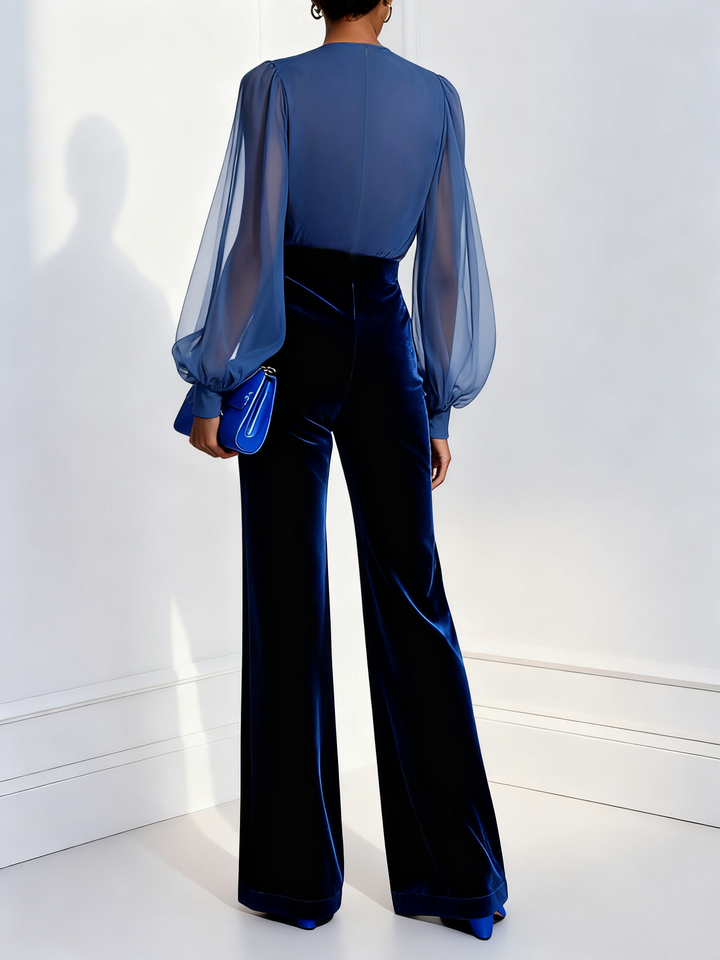 Vivienne | Elegant Mesh V-Neck Jumpsuit