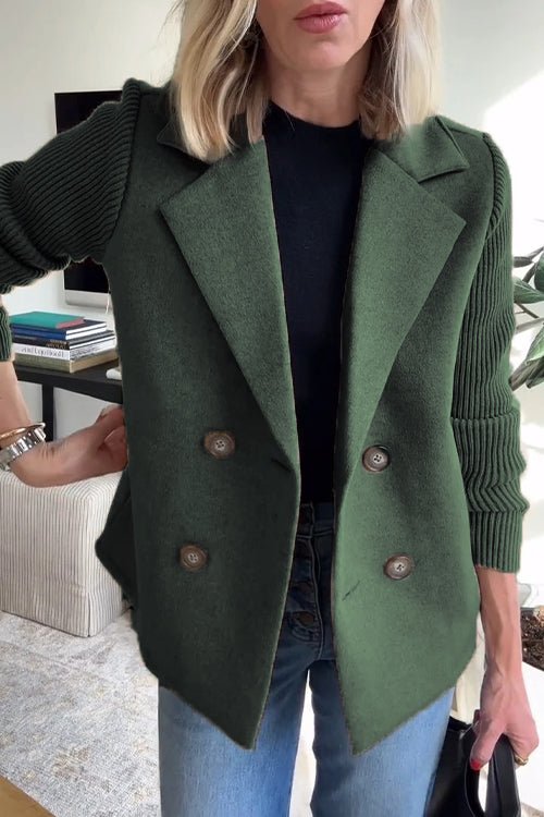 Alina | Elegant Knit-Sleeve Blazer