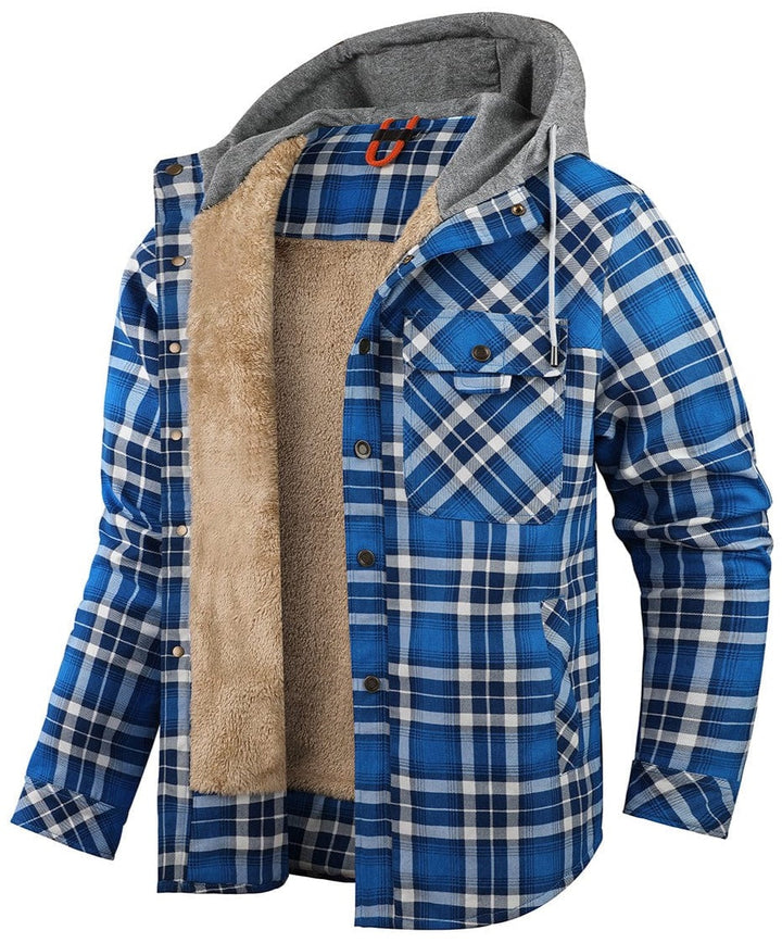 Caleb | Rugged Hooded Plaid Jacket
