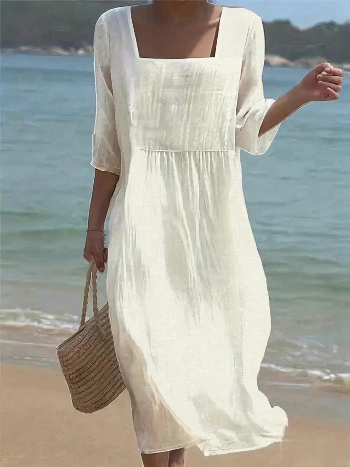 Evelyn | Effortless Square-Neck Dress