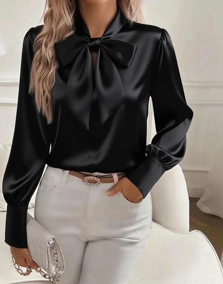 Serena | Elegant Bow-Neck Blouse