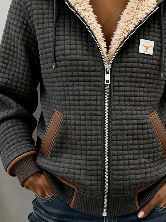 Elena | Soft Hooded Zip Relaxed Jacket