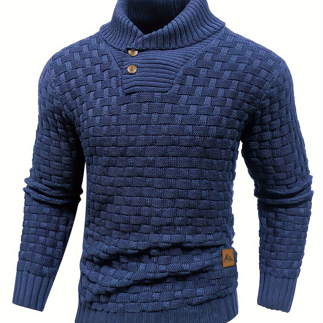 Hunter | Textured Button-Neck Sweater