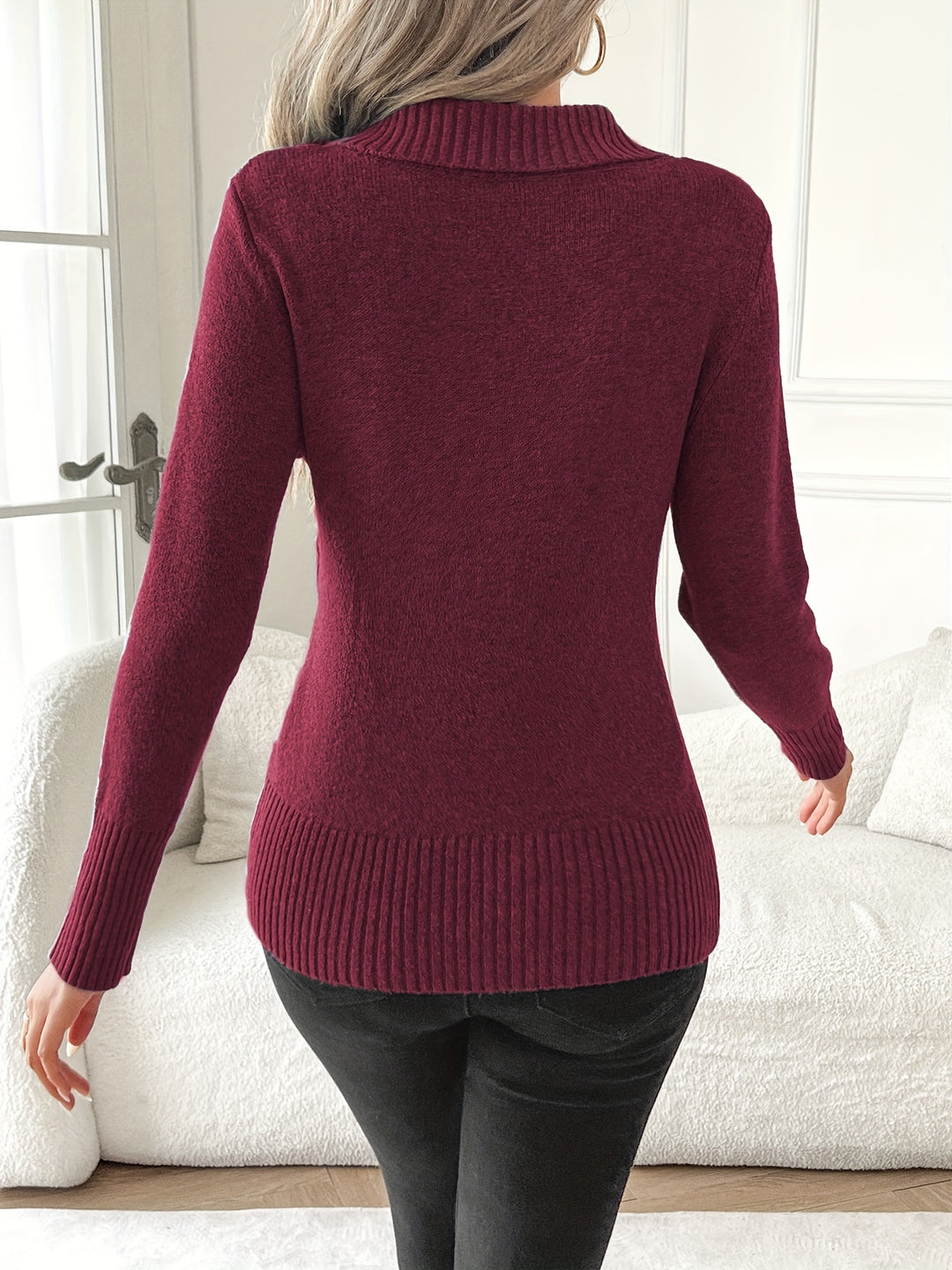 Elena | Elegant Wrap-Front Knit Top